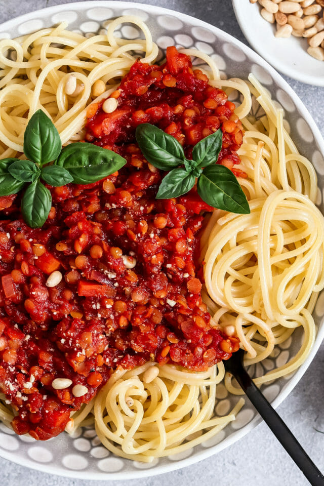 Rote Linsen Bolognese | vegan &amp; einfach | byanjushka