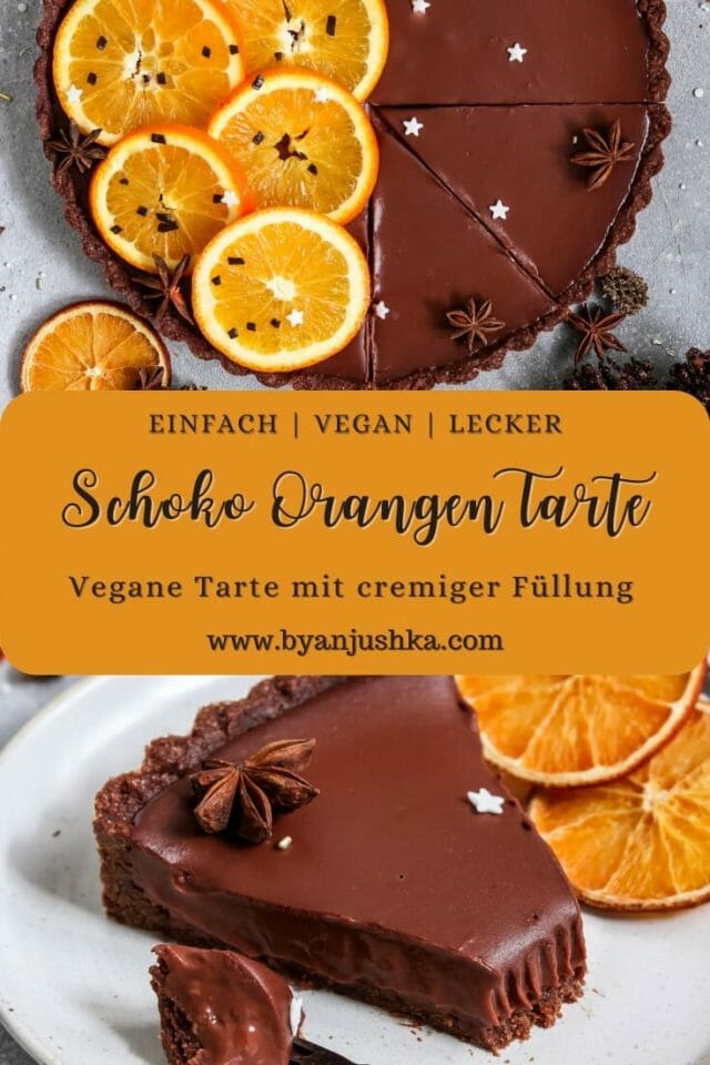 Vegane Schokoladen Orangen Tarte | byanjushka