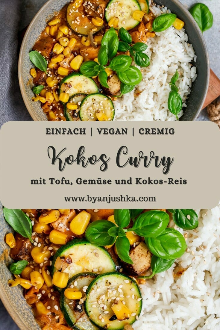 Collage für das Rezept "Veganes Kokos Curry" zum pinnen auf Pinterest