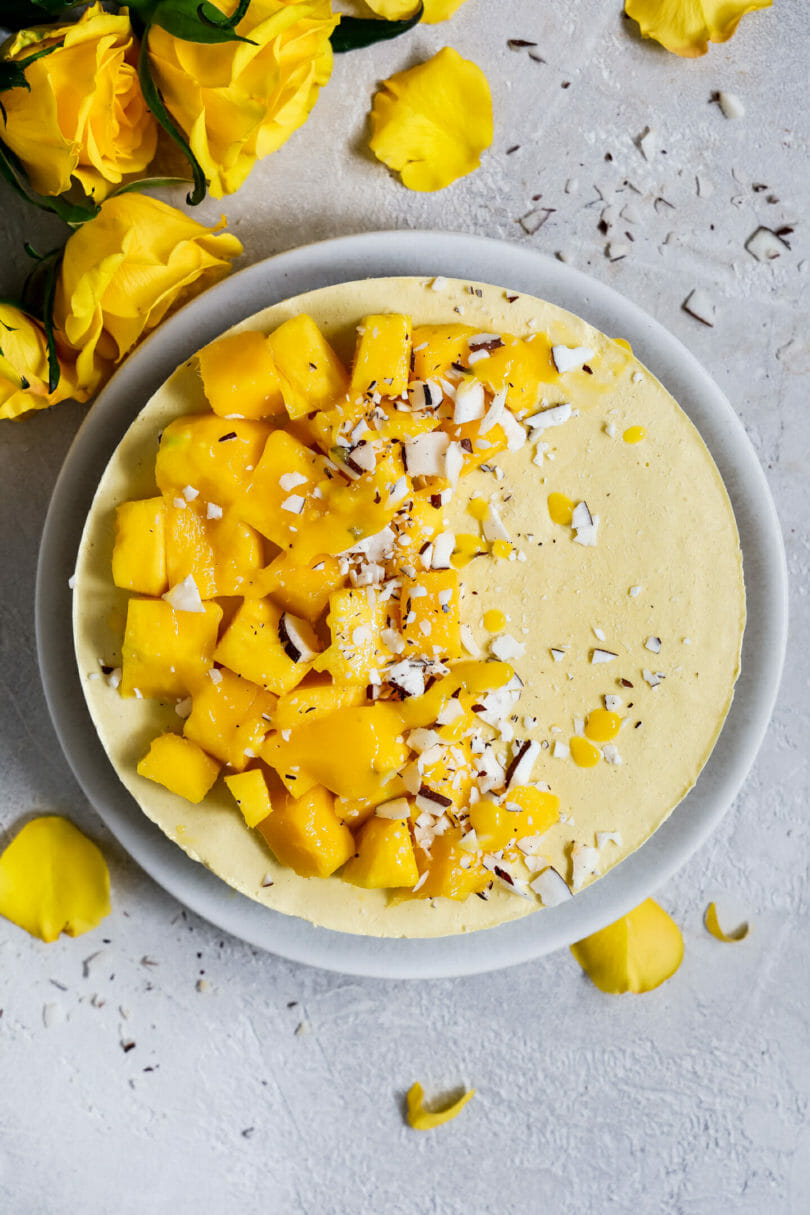 No Bake Mango Kokos K Sekuchen Veganer Cheesecake Ohne Backen