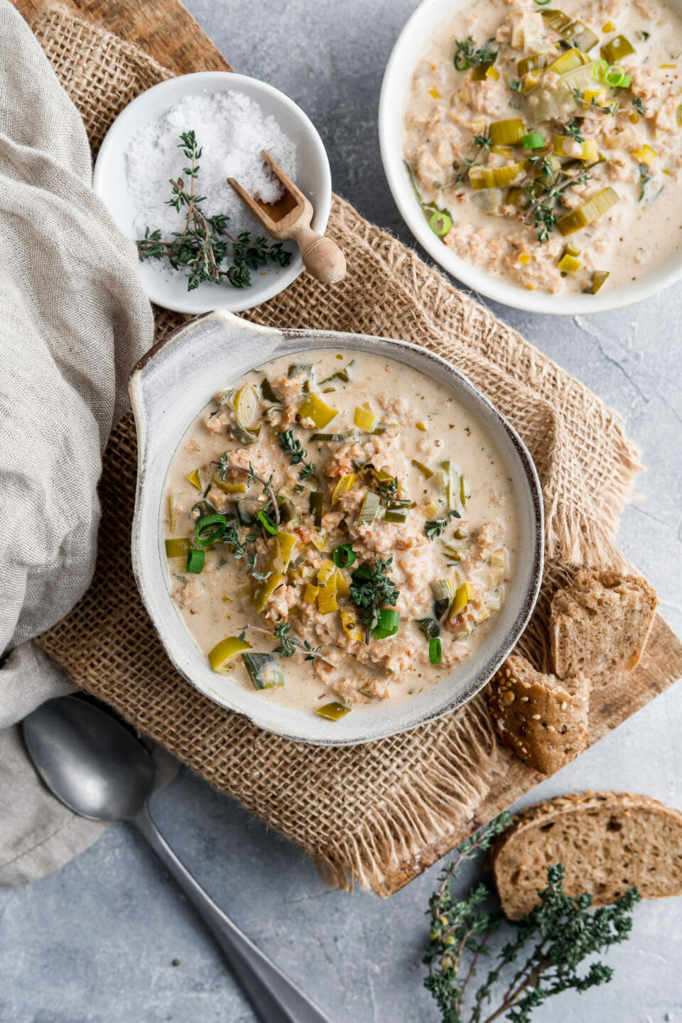 Vegane Käse Lauch Suppe mit Hack | byanjushka