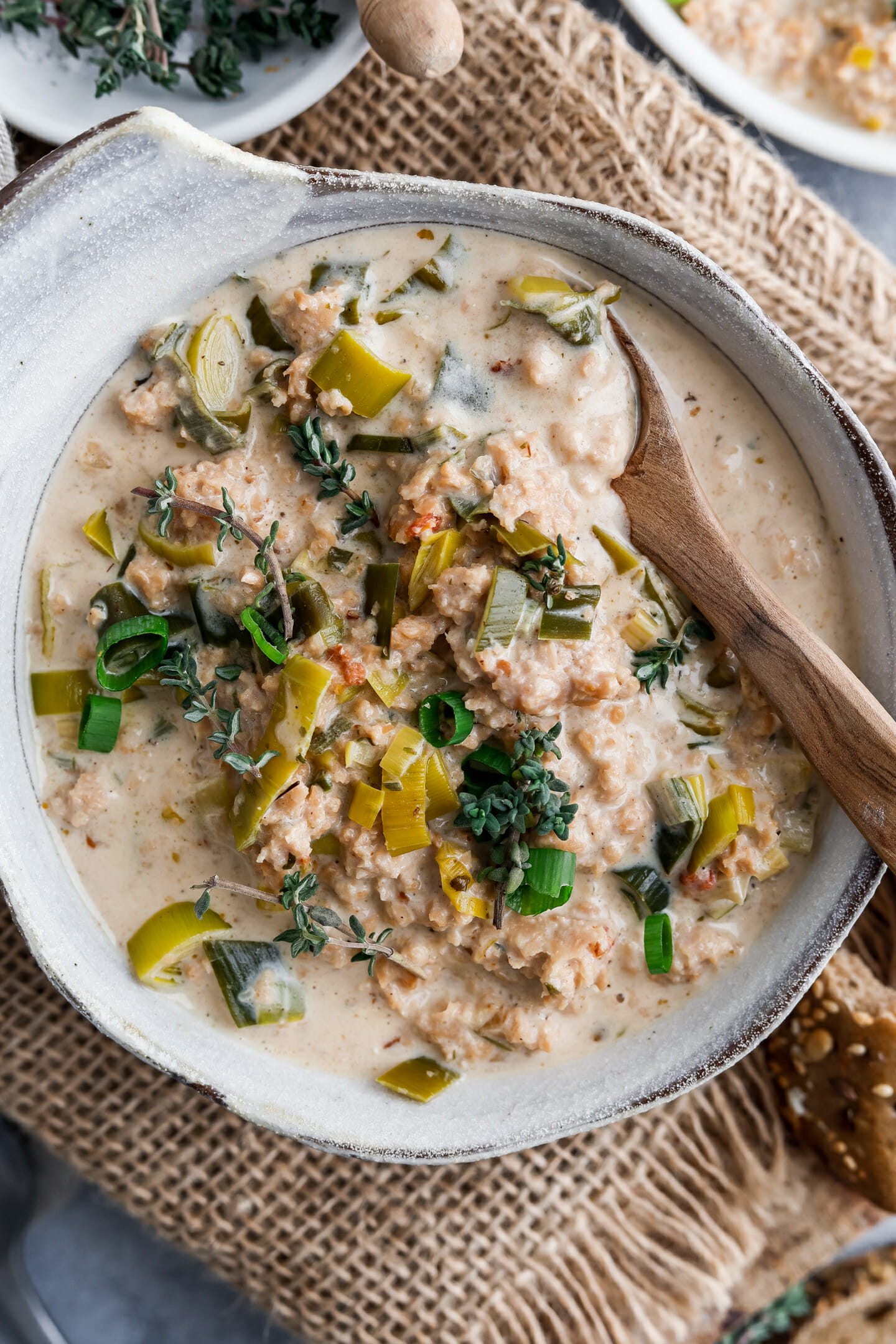 Vegane Käse Lauch Suppe mit Hack | byanjushka