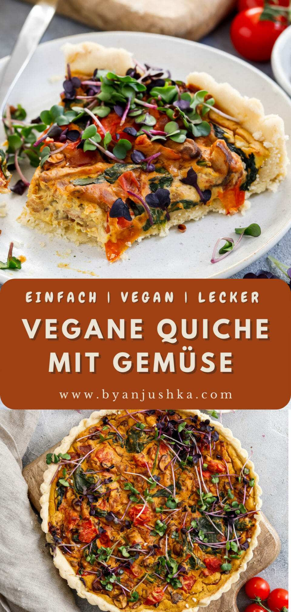 Vegane Quiche mit Gemüse | byanjushka