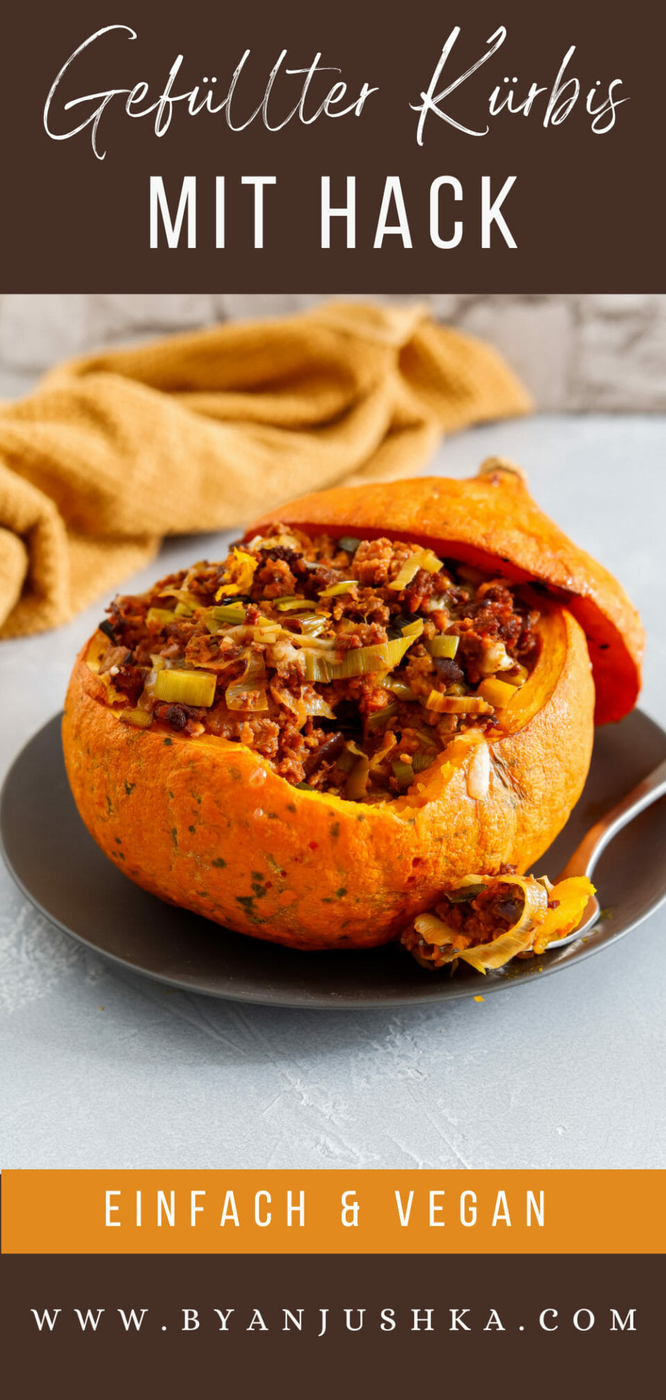 Gefüllter Kürbis mit veganem Hack - byanjushka