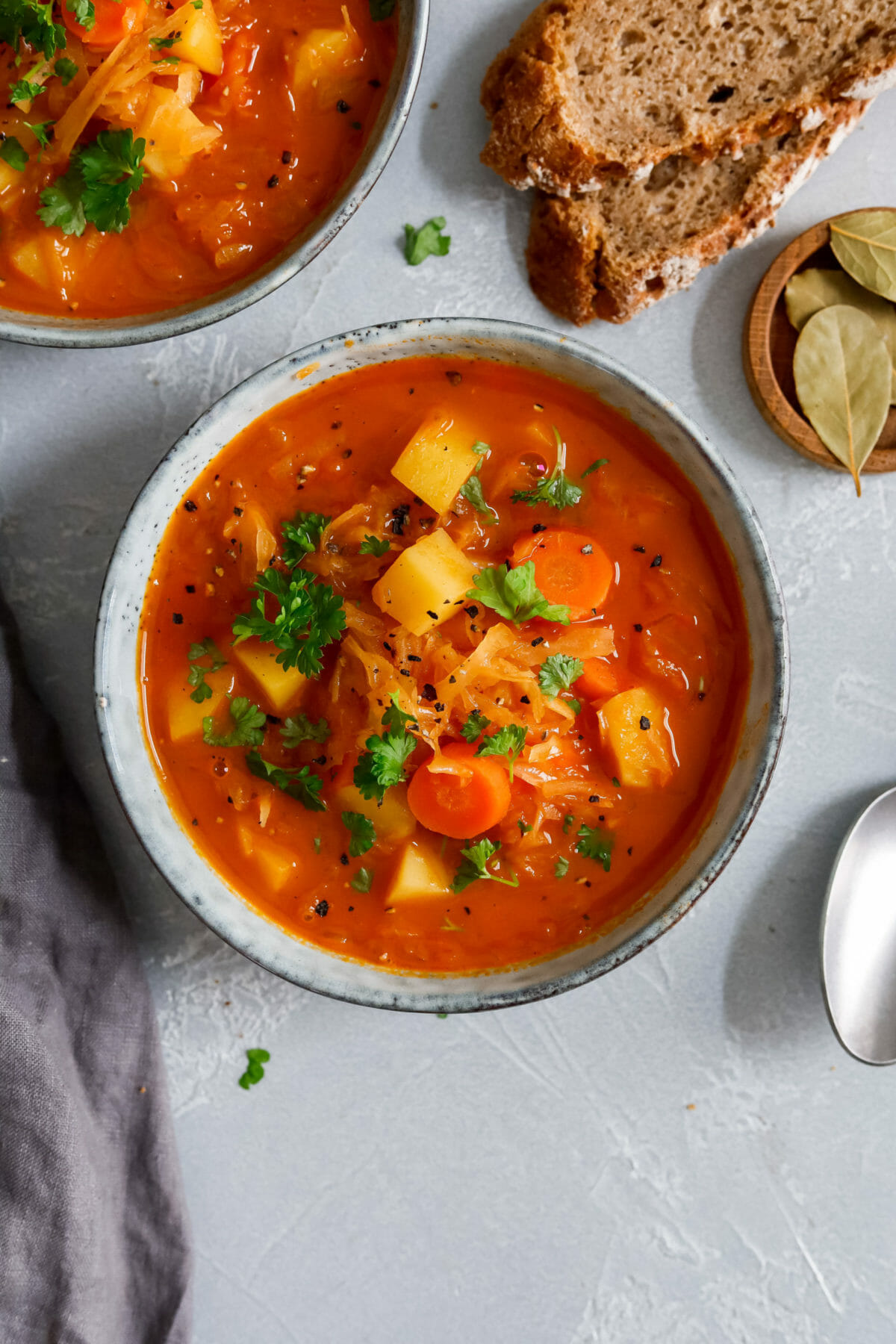 Kapusniak - polnische Sauerkrautsuppe ohne Fleisch | byanjushka