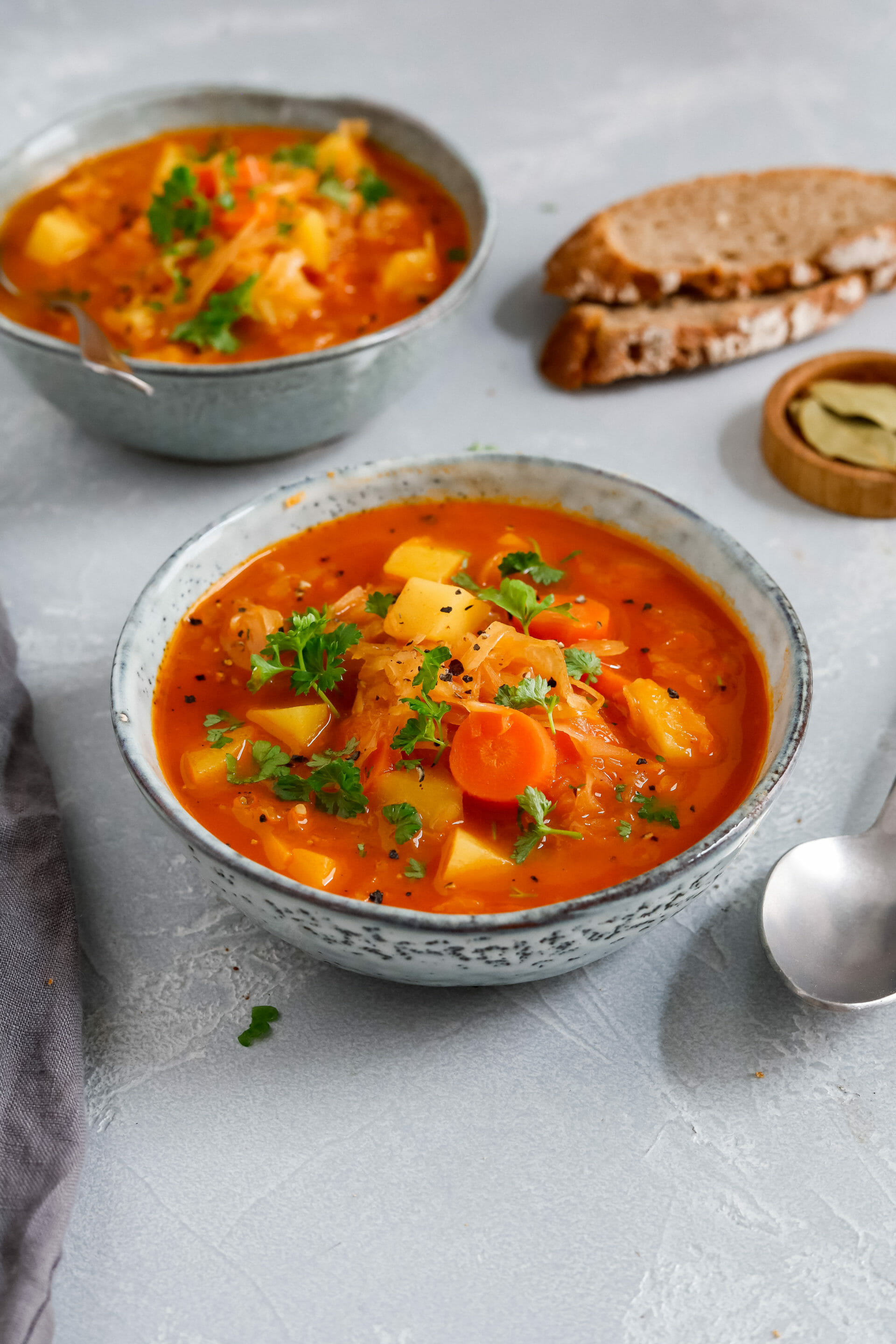 Kapusniak - polnische Sauerkrautsuppe ohne Fleisch | byanjushka
