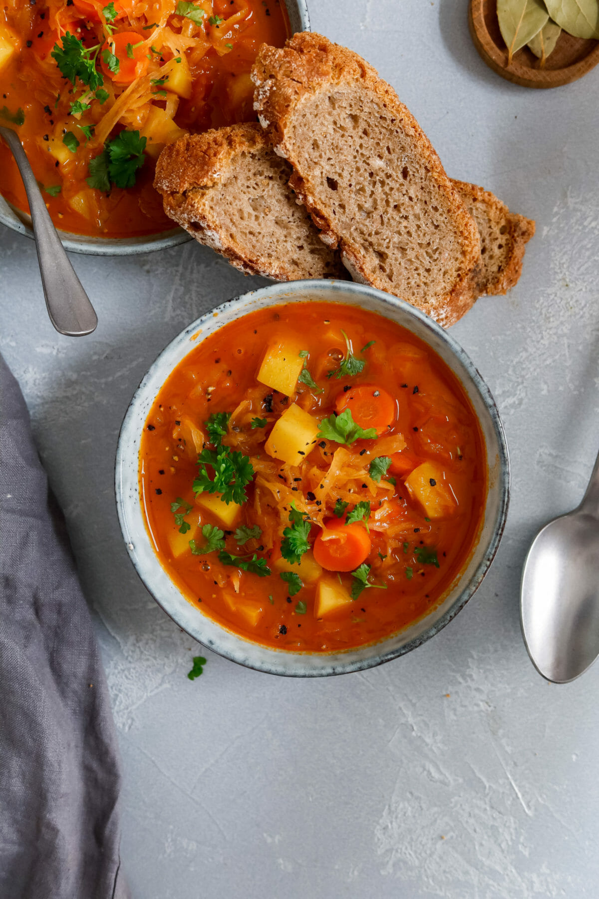 Kapusniak - polnische Sauerkrautsuppe ohne Fleisch | byanjushka