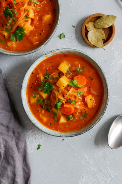 Kapusniak - polnische Sauerkrautsuppe ohne Fleisch | byanjushka