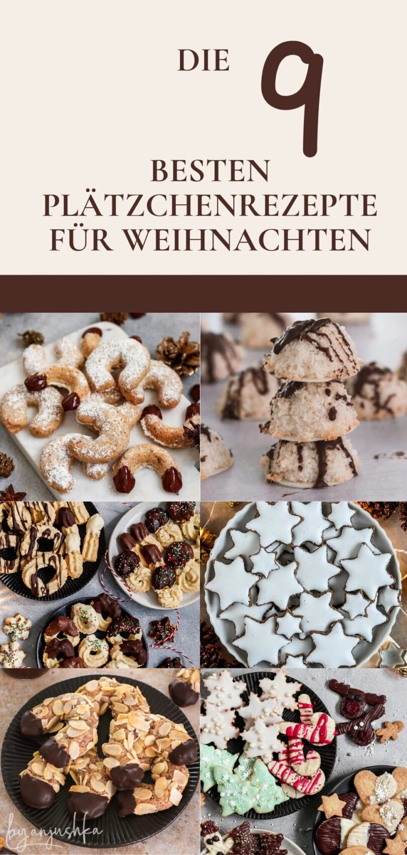 Collage für die Rezeptsammlung "Vegane Weihnachtsplätzchen" zum Teilen auf Pinterest
