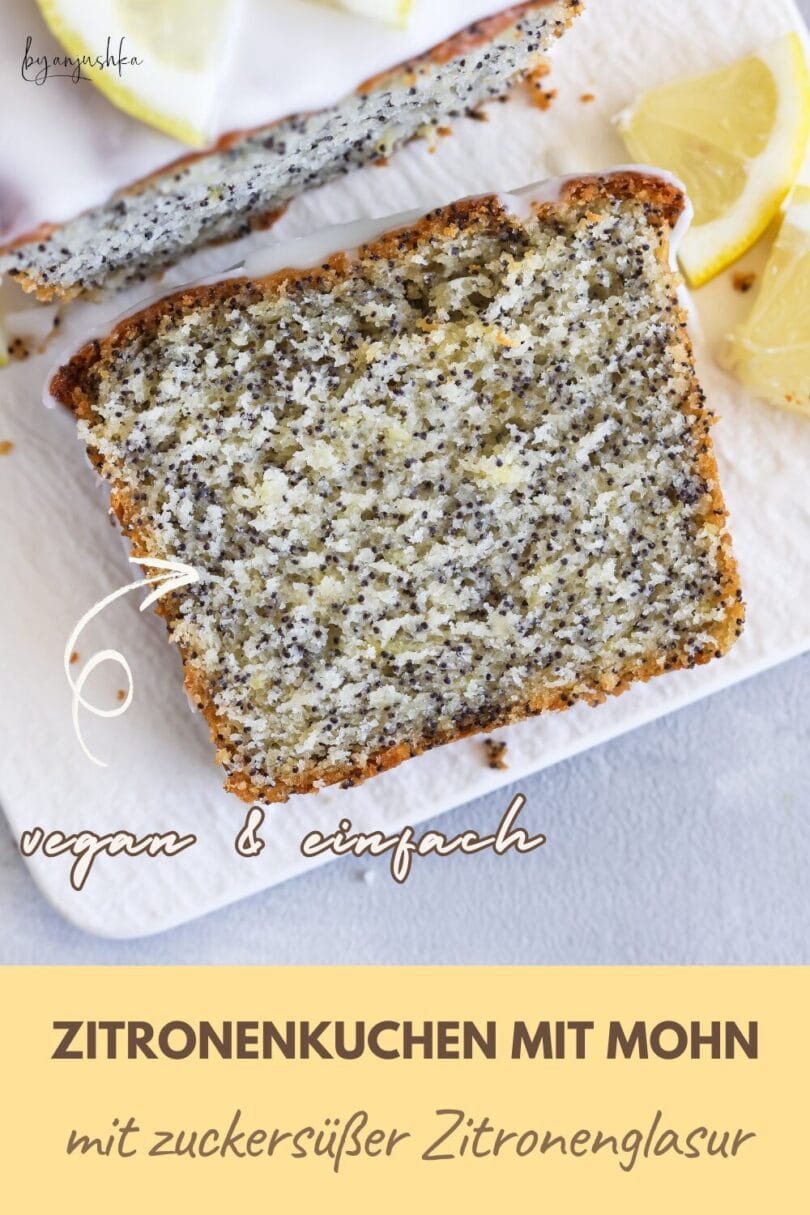 Collage für das Rezept "Zitronenkuchen mit Mohn" zum Teilen auf Pinterest