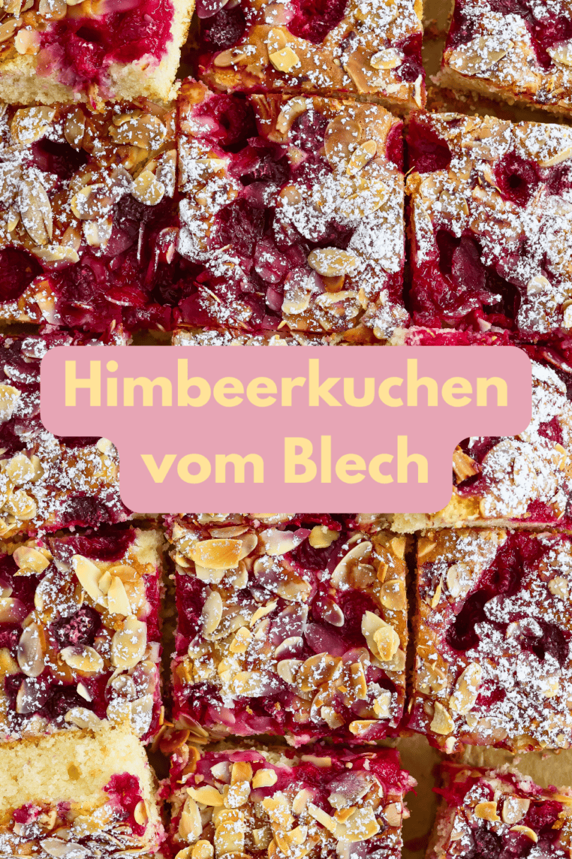 Collage für das Rezept "Himbeerkuchen vom Blech" zum Teilen auf Pinterest