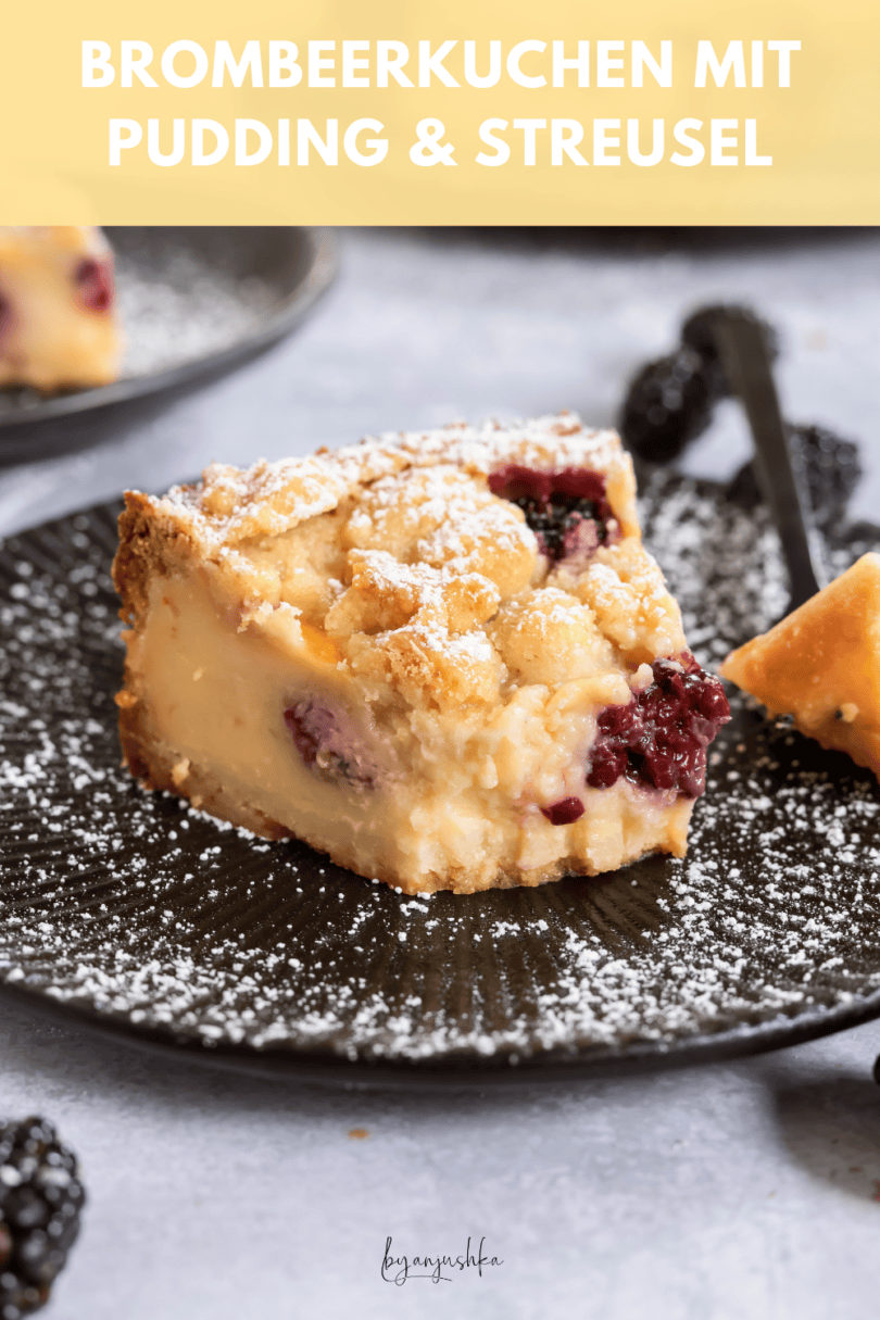 Collage für das Rezept "Brombeer-Puddingkuchen" zum Teilen auf Pinterest