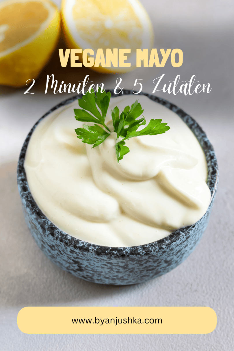 Collage für das Rezept "Vegane Mayo" zum Teilen auf Pinterest